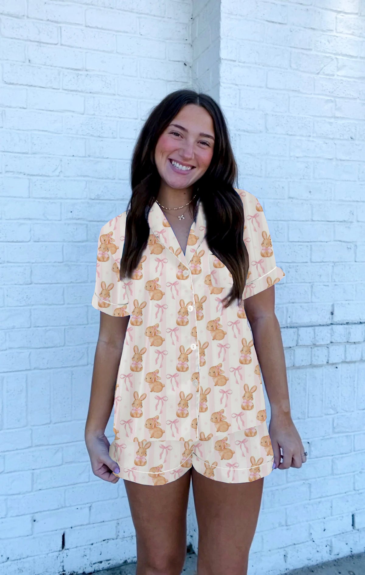 Summer Monkey Print Home Clothes Adult Women's Pajamas Set 11