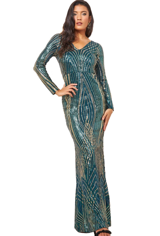 Women Sequin Elegant Formal Party Evening Dress 7