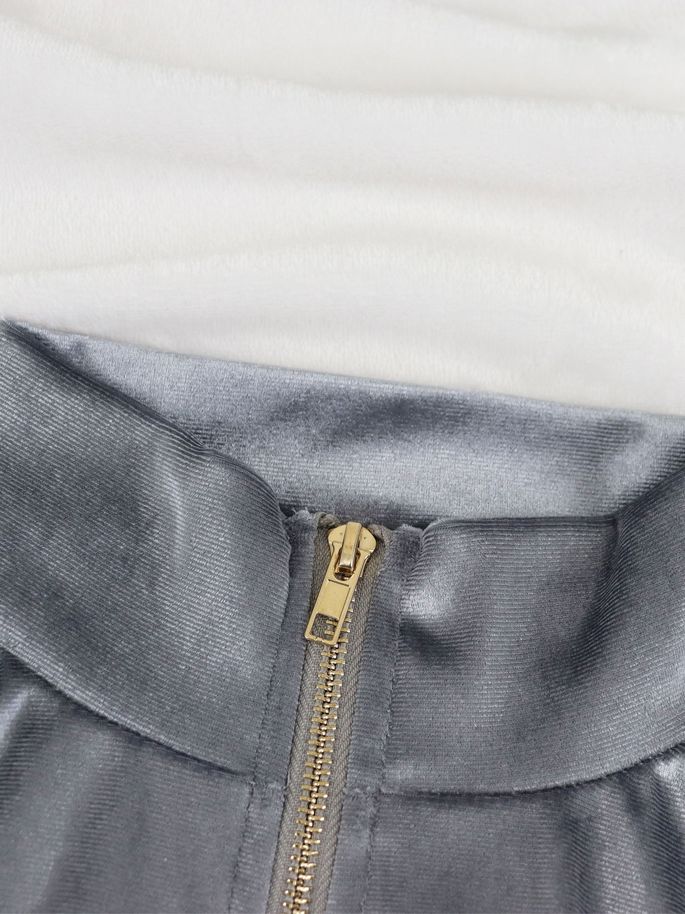 Women Long Sleeve Turndown Collar Zipper Top and Pants Two Piece Set 9