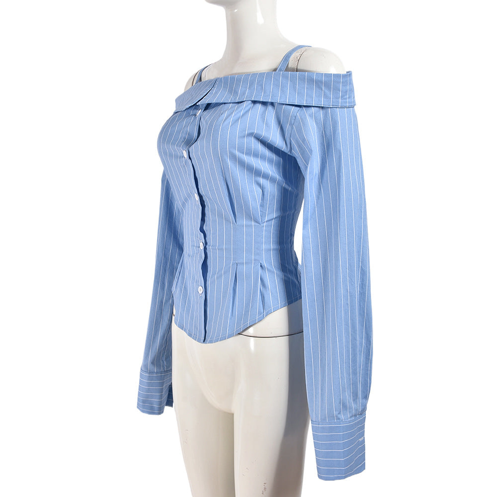 Women's Long Sleeve Top Off Shoulder Shirt 9