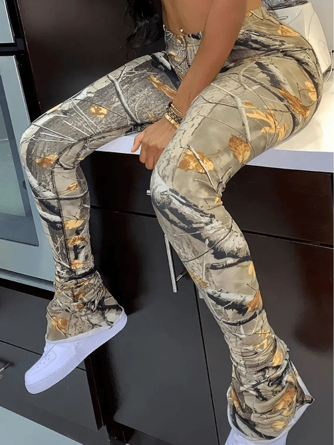 Women's Leaf Printed Casual Pants 4