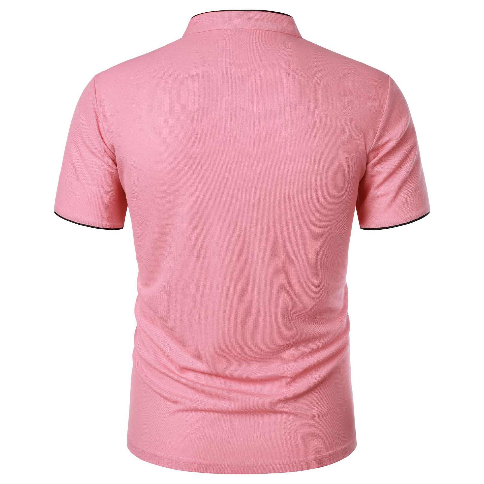 Men's Summer Solid Short Sleeve Polo T-shirt 32
