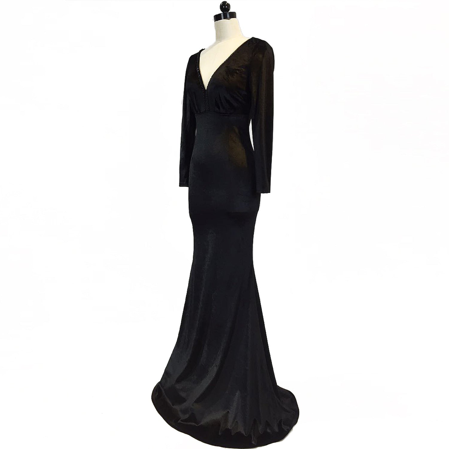 Women Long-Sleeved Velvet Evening Dress Formal Party Autumn And Winter Long Fishtail Party Dress 33