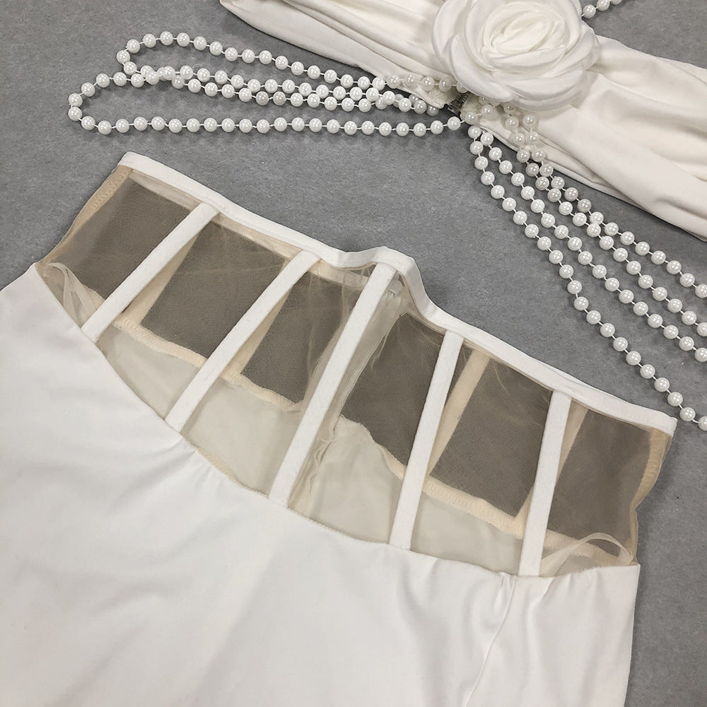 Women Sexy Party Bandage Evening Dress Two-piece Set 10