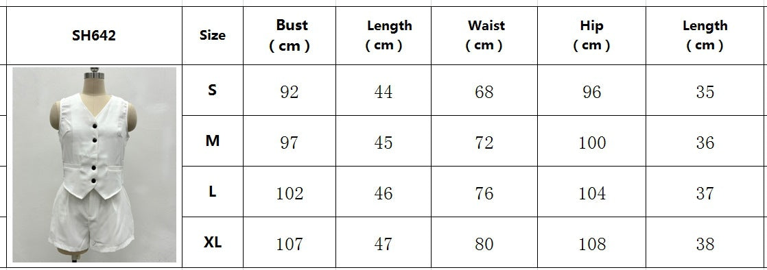 Summer Casual Sleeveless Vest Shorts Women's Two-Piece Suit 17