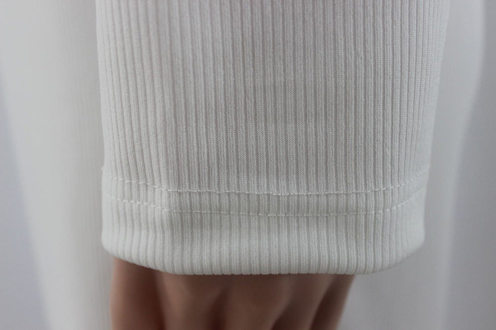 Plus Size Women summer white half-open collar long-sleeved dress 12