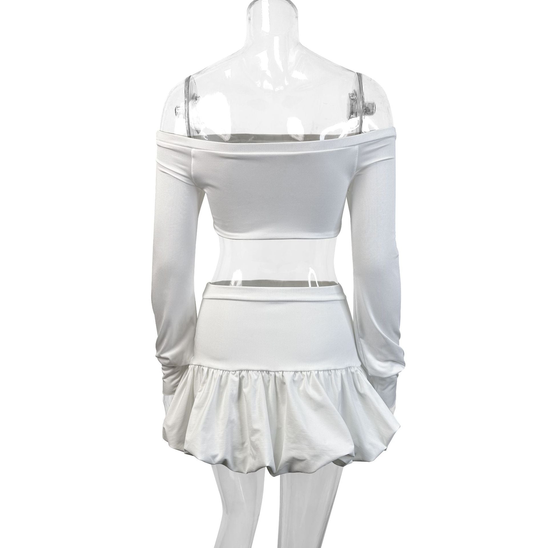 Spring Women's Fashion Sexy Crop Top Mini Skirt  Set 7