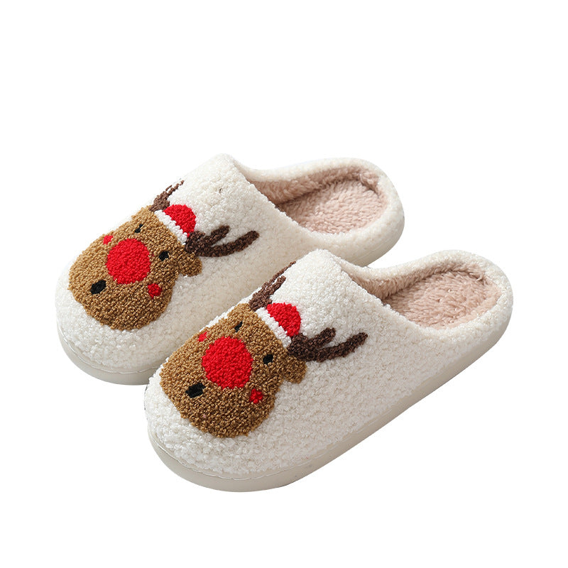 Winter Christmas Deer Slippers For Women At Home Couples Indoor Elk Warm Slippers For Women Winter 14