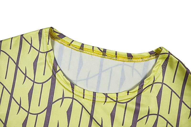 Fashion Patchwork Women's Printed Ruched Round Neck Long Sleeve Slit Dress 11