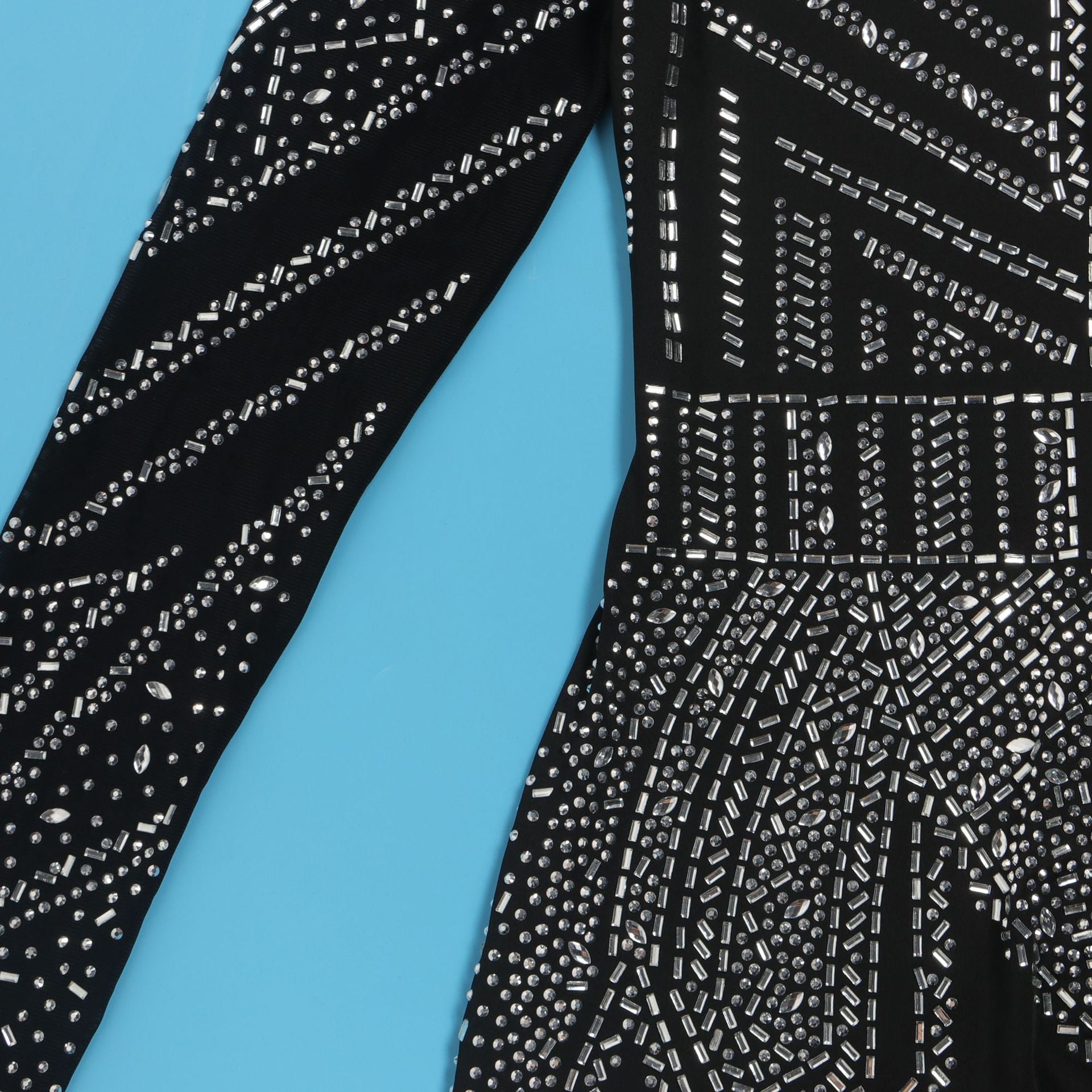 Women Sexy Beaded V-Neck Stretch Jumpsuit 18