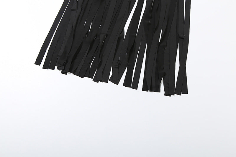 Women autumn sexy mesh see-through top and long skirt two-piece set 17