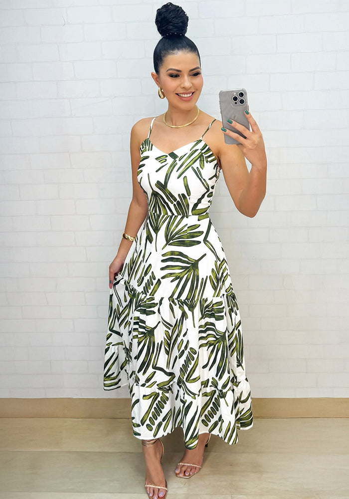 Summer Casual Print Strap Dress for Women