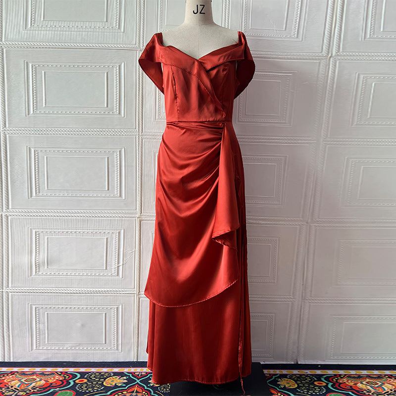 Women Halter Neck Backless Slit Maxi Dress 17