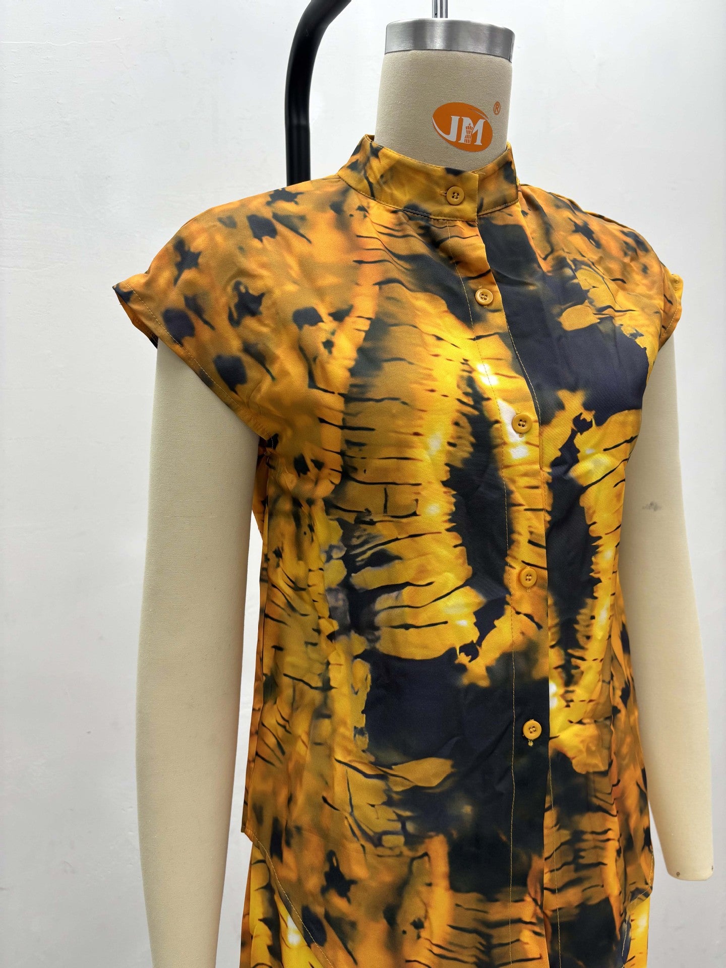 Women's Short Sleeve Turndown Collar Plus Size Print Shirt Casual Shorts African Fashion Loose Two-Piece Set 8