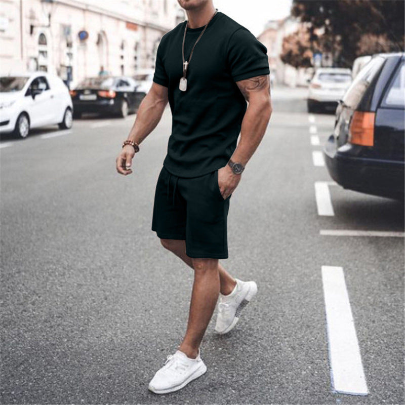 fashion short-sleeved shorts Casual track suit men 5