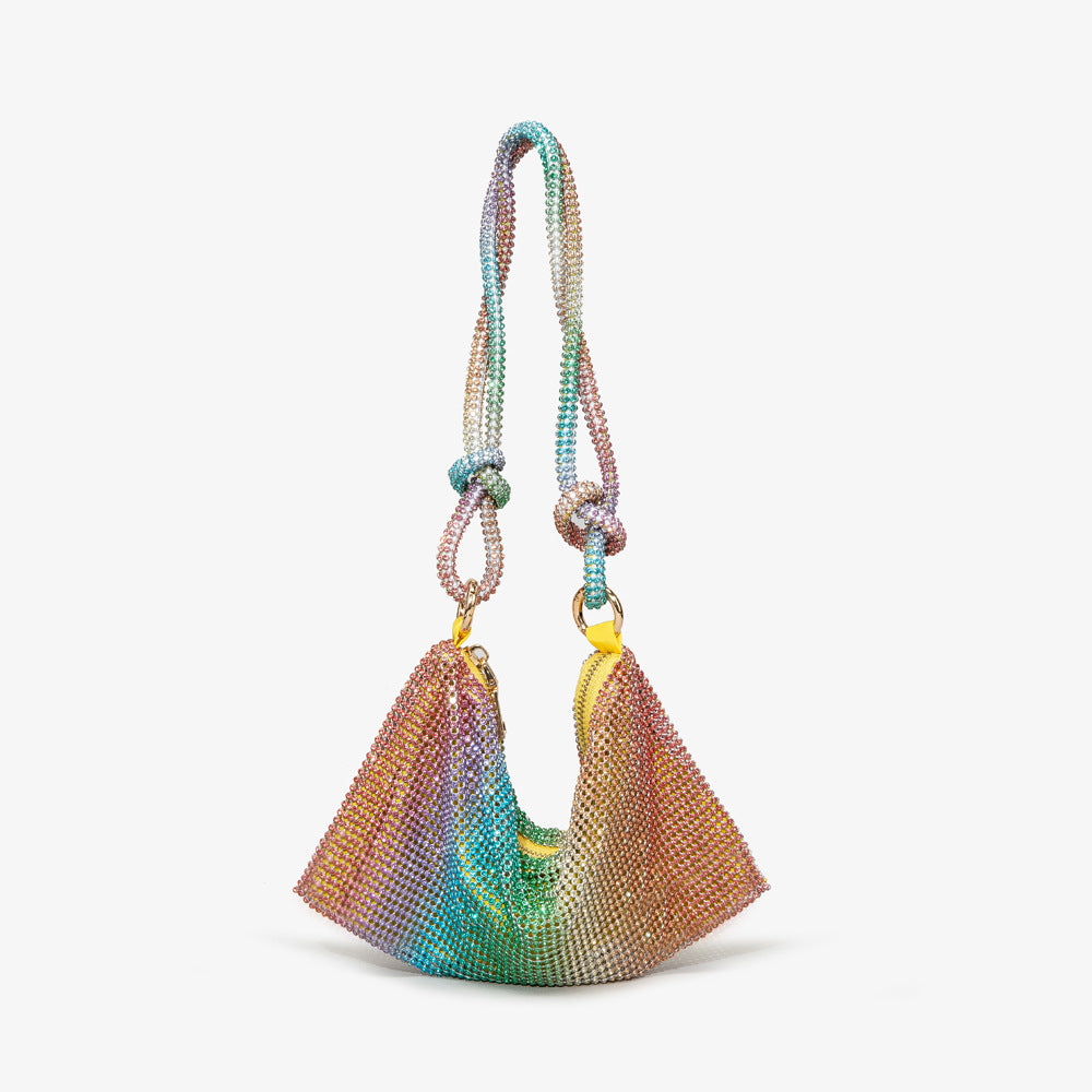 Women Pink Rhinestone Encrusted Handbag 30