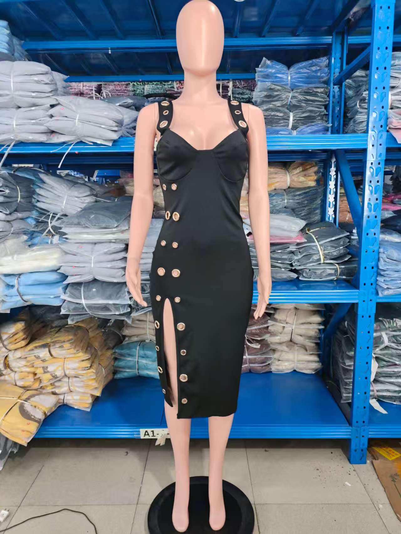 Women summer elegant sleeveless slit dress 4