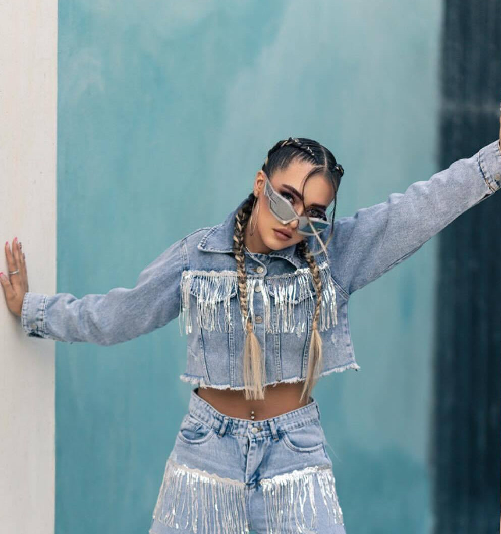 Women's Chain Tassels Decor Street Trend Denim Jacket 7