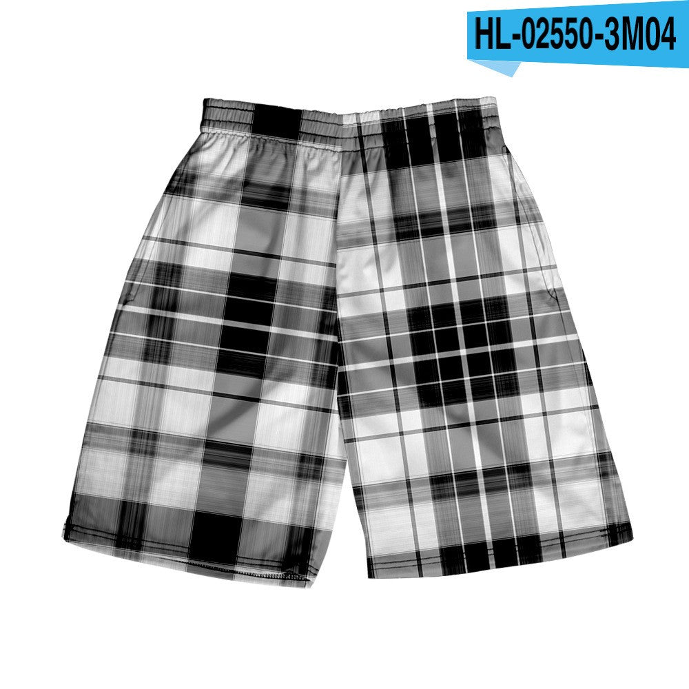Men's Spring/Summer Hawaiian Casual Plaid Shorts 3
