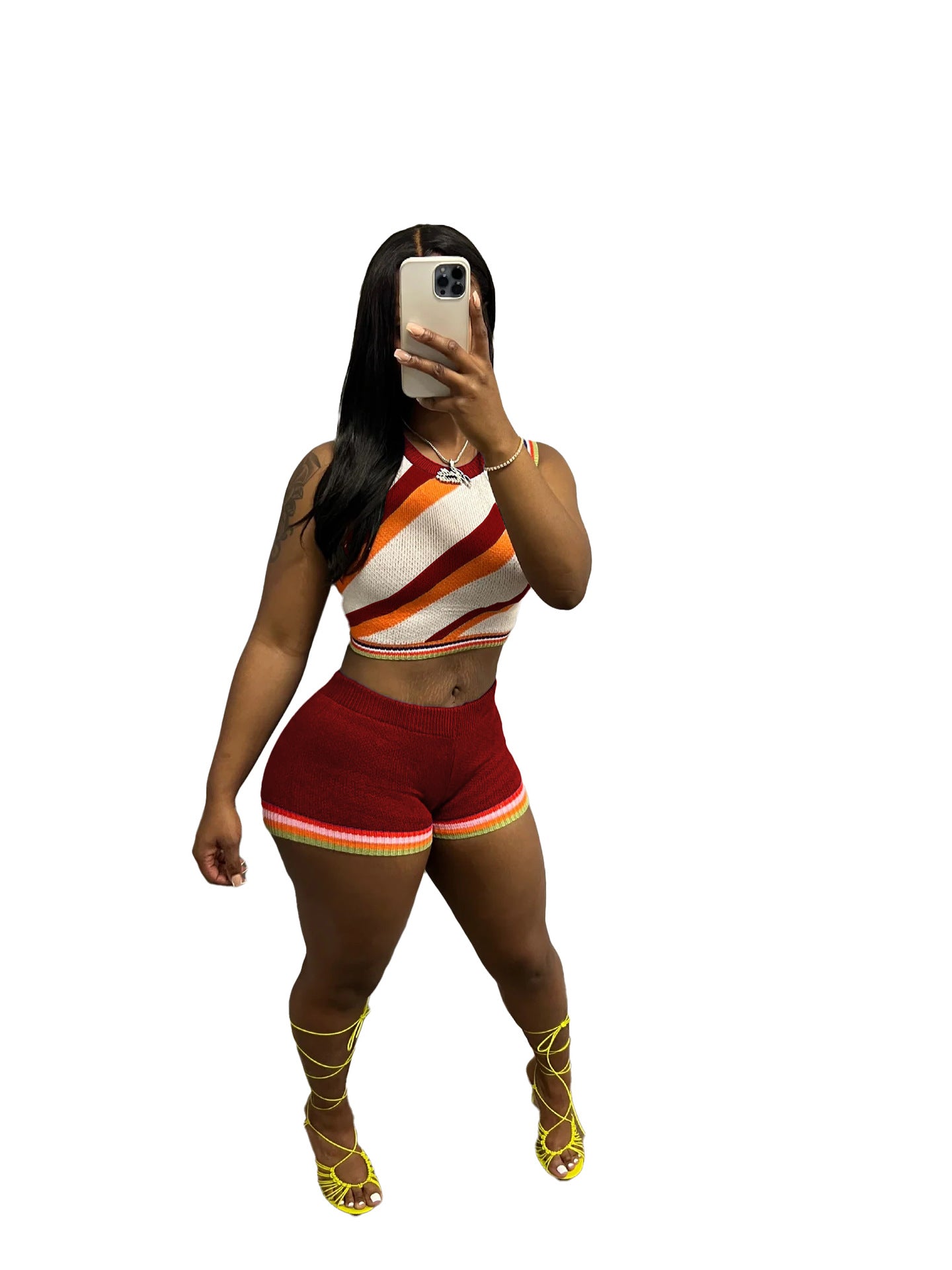 Women Tank Top and Shorts Sweater Two Piece 22