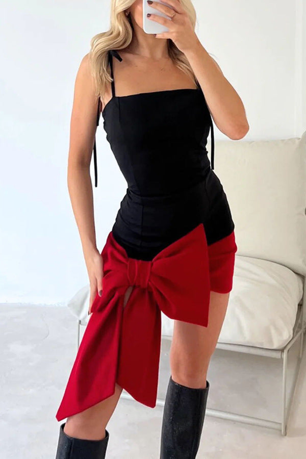 Women suspender sexy bow dress party dress 10