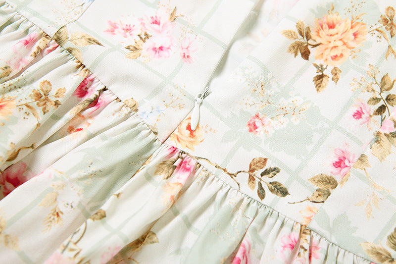 Summer women's clothing Chic sexy Low Back Slim Waist printed dress female 15