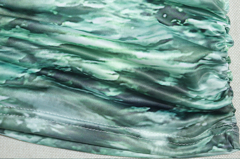 Printed Sleeveless Drawstring Top and Skirt Two-piece Set 14