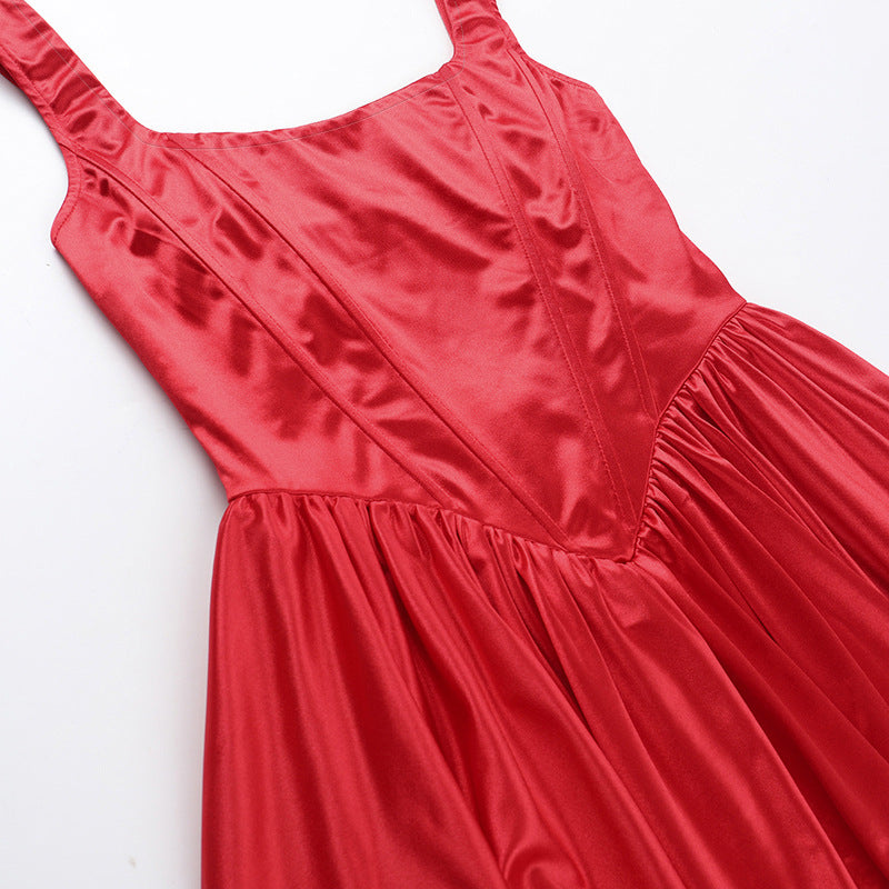 Autumn And Winter Chic Slim Waist Strap Bubble Dress 7