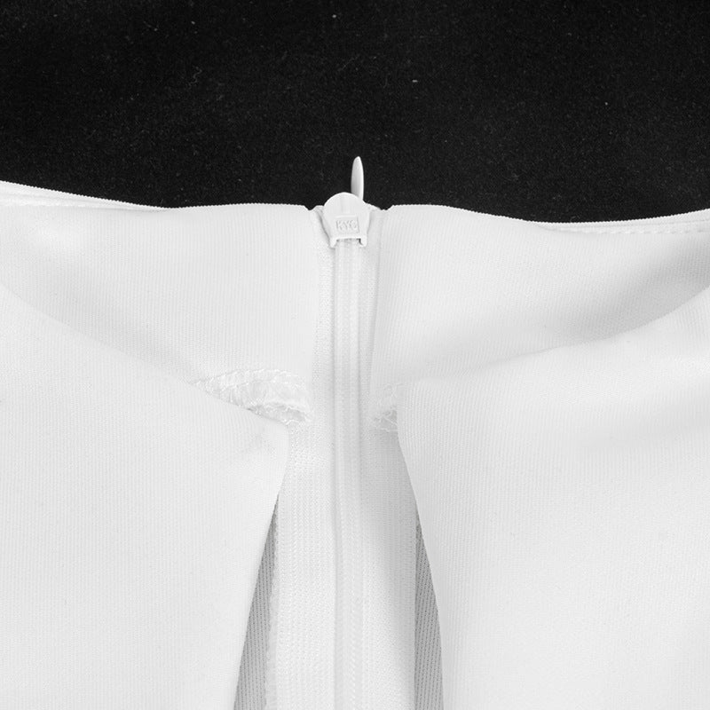 Summer Fashion Solid Color Deep V Sexy Slim Women's Dress 12