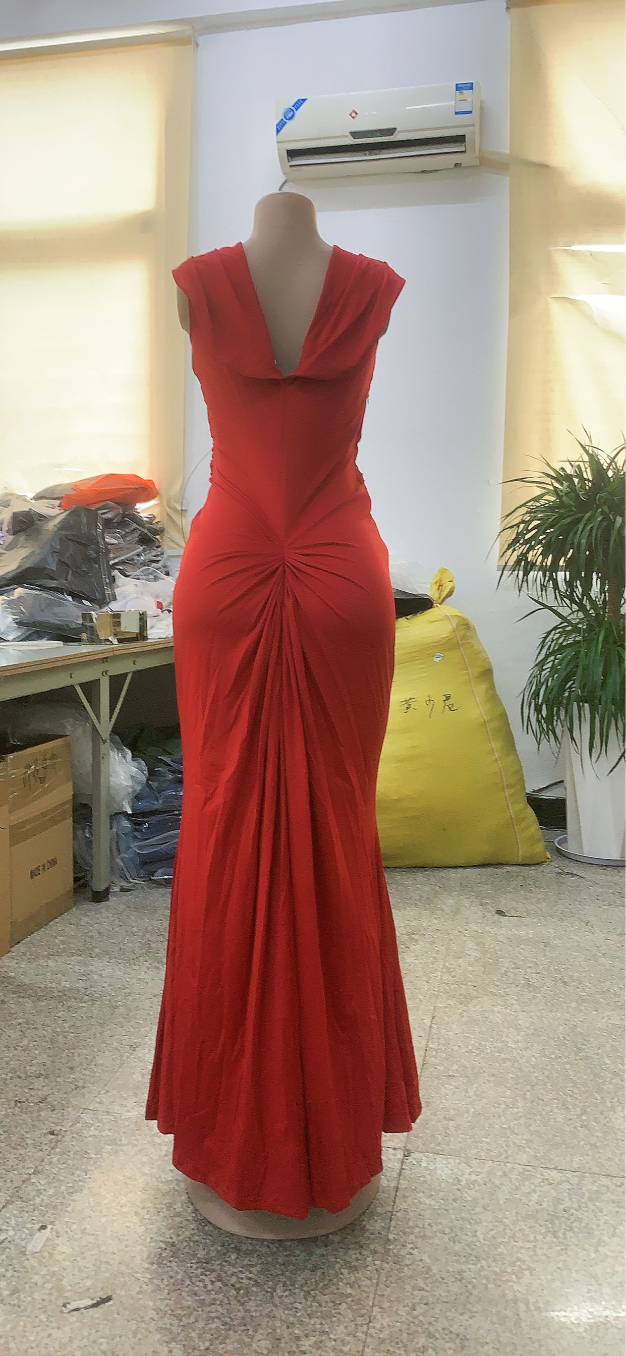 Women Sexy Solid Lace-Up V-Neck Mid Sleeve Dress 21