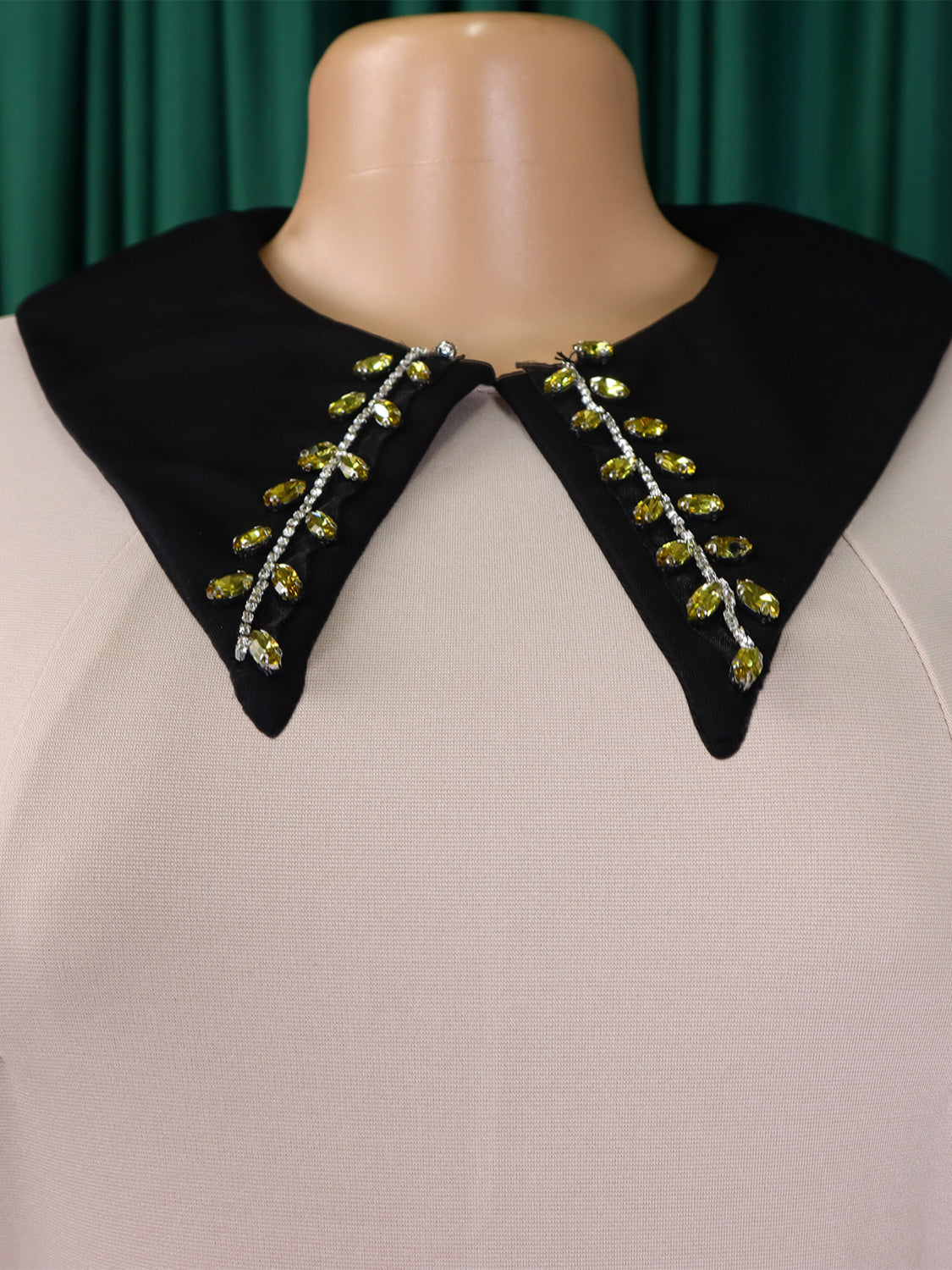 African Women Solid Long Sleeve Turndown Collar Elegant Dress 31