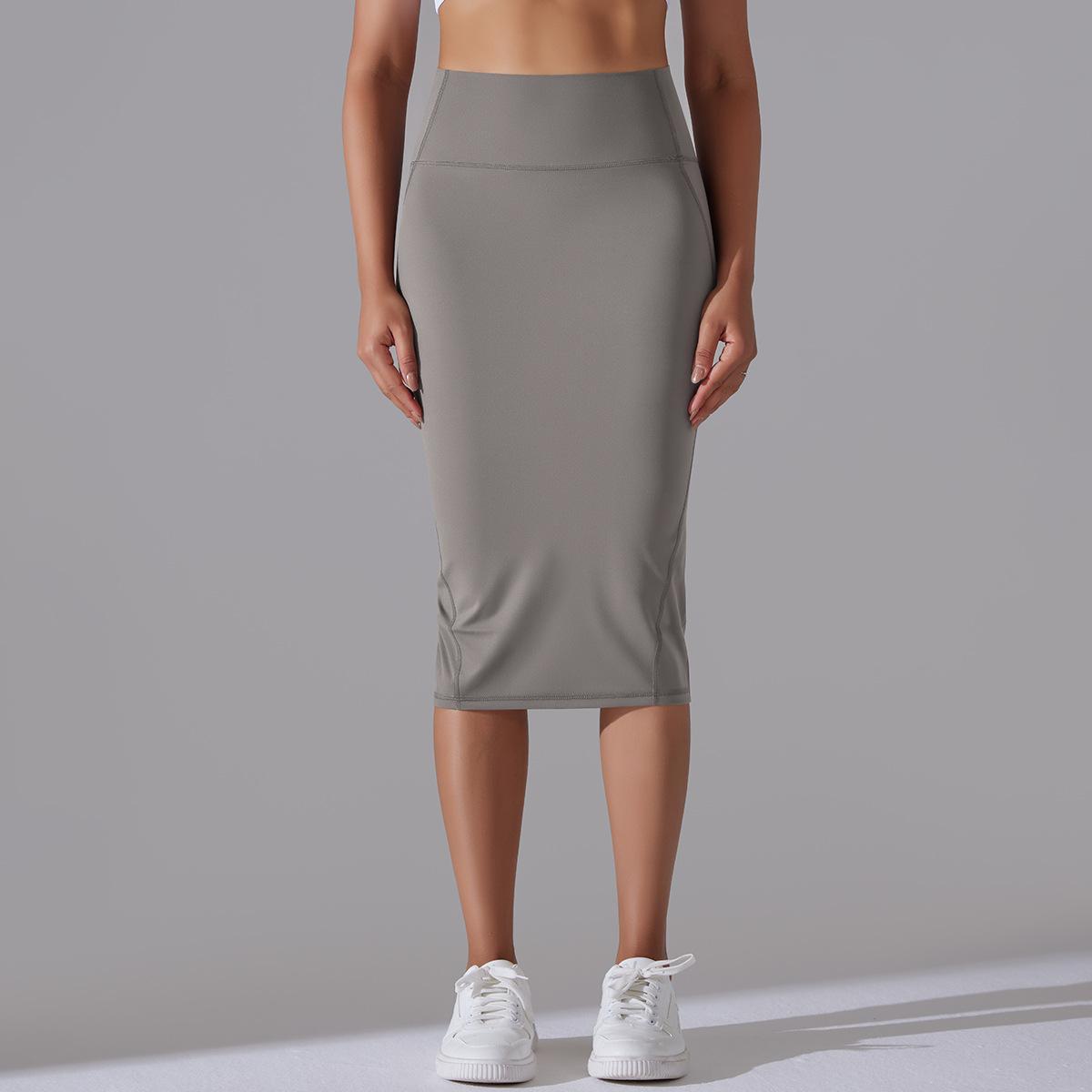 Women High Waist Stretch Slit Sports Skirt 4