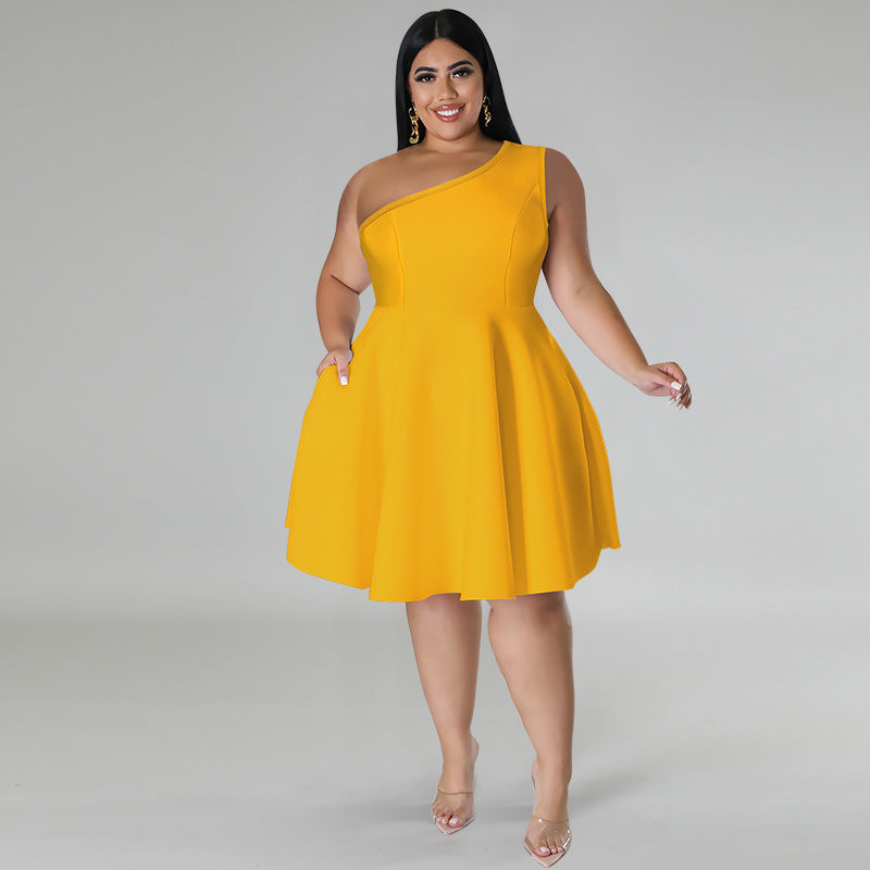 Plus Size Women Sleeveless Dress