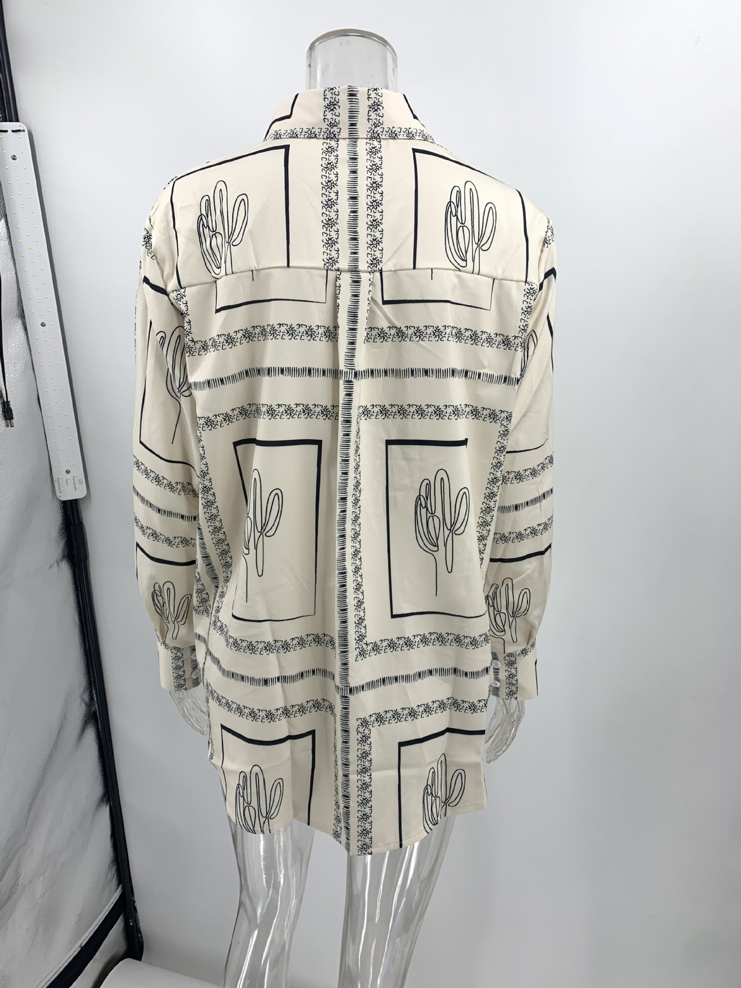 Printed Long-Sleeved Shirt And Trousers Two-Piece Set Home Wear 13