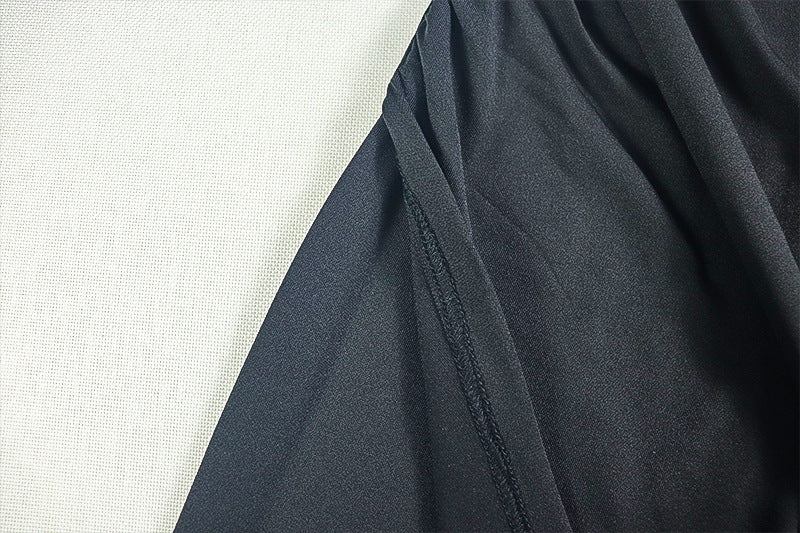 Women's Elegant Chic Solid Pleated Slit Slash Shoulder Long Dress 14