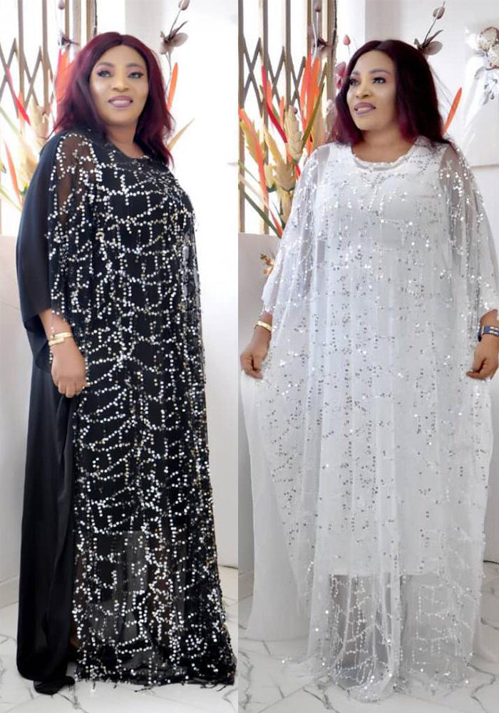 African Women beard sequin Maxi Dress