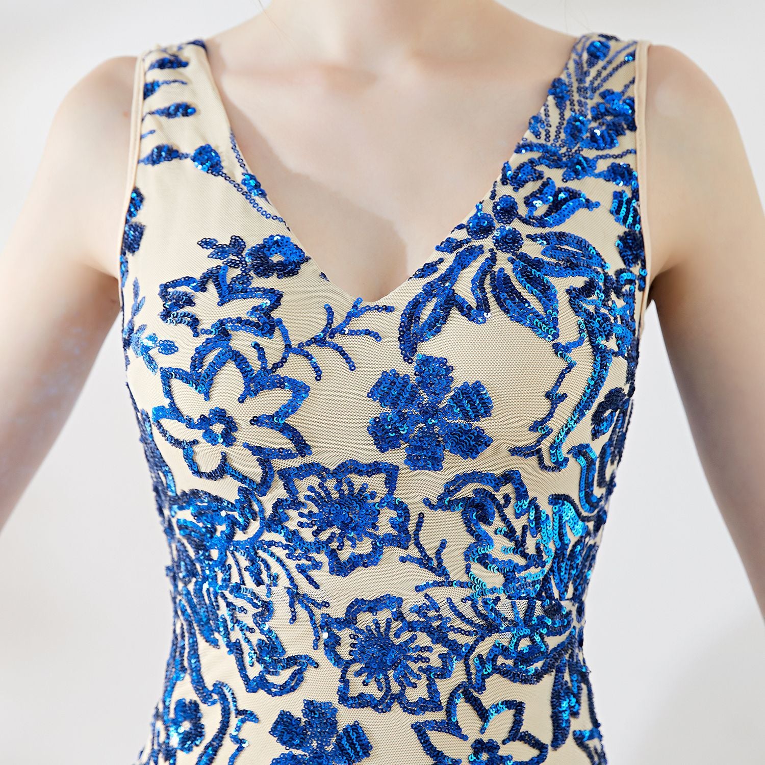 Elegant Long Sequins Plus Size Beauty Formal Party Evening Dress 15