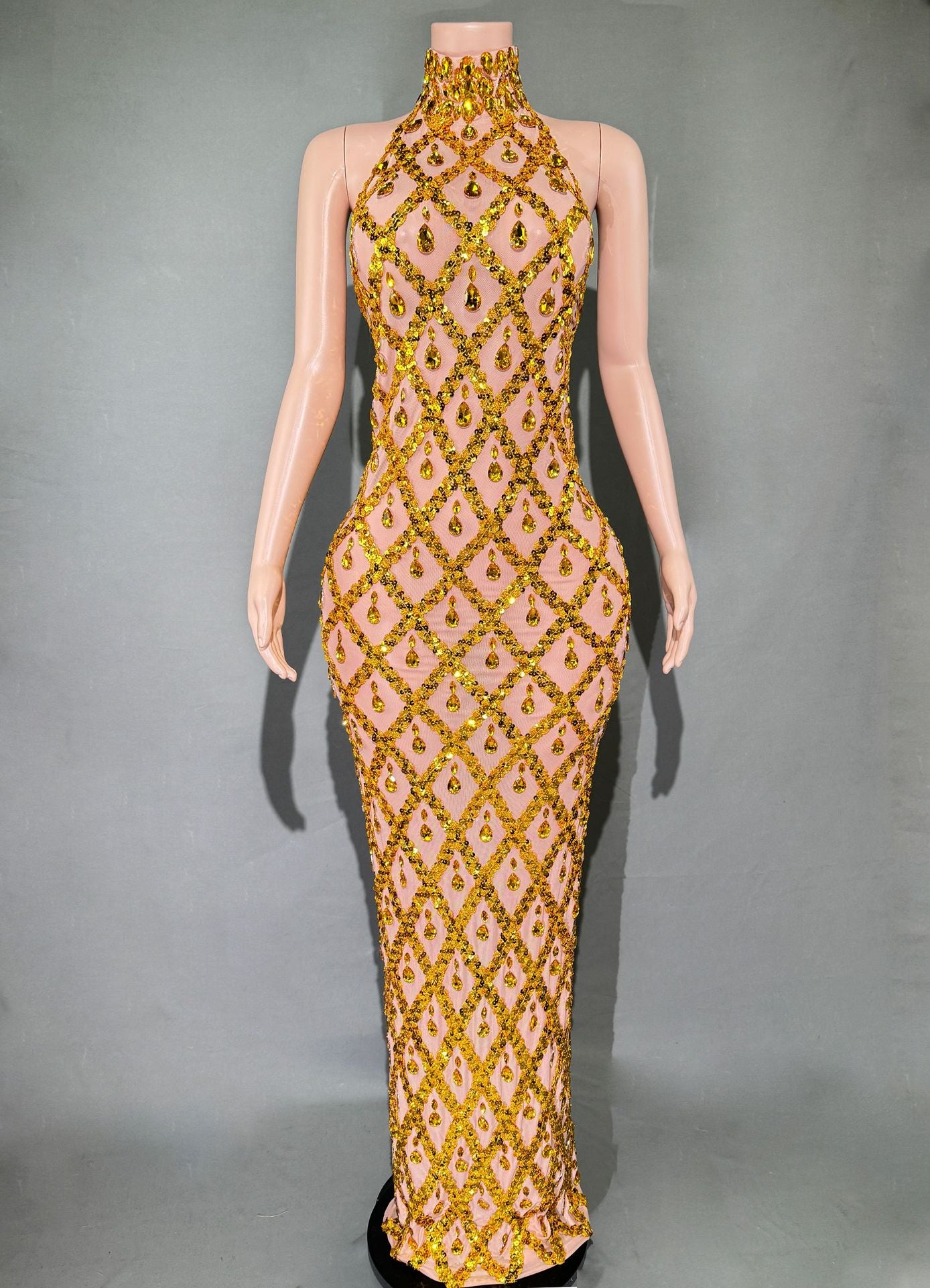 Plus Size Women rhinestone dress 7