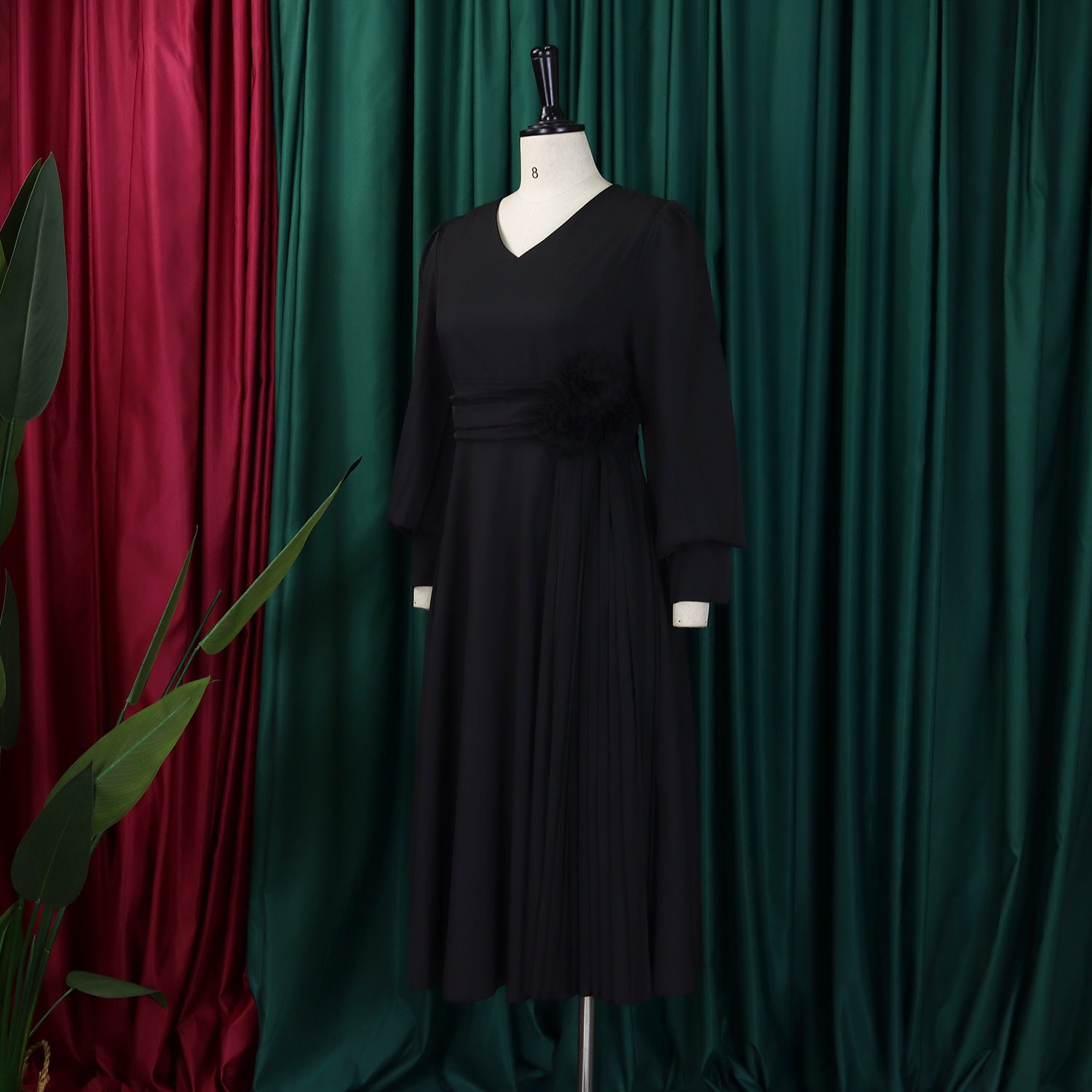 Plus Size Spring Elegant Solid Dress for Women 28