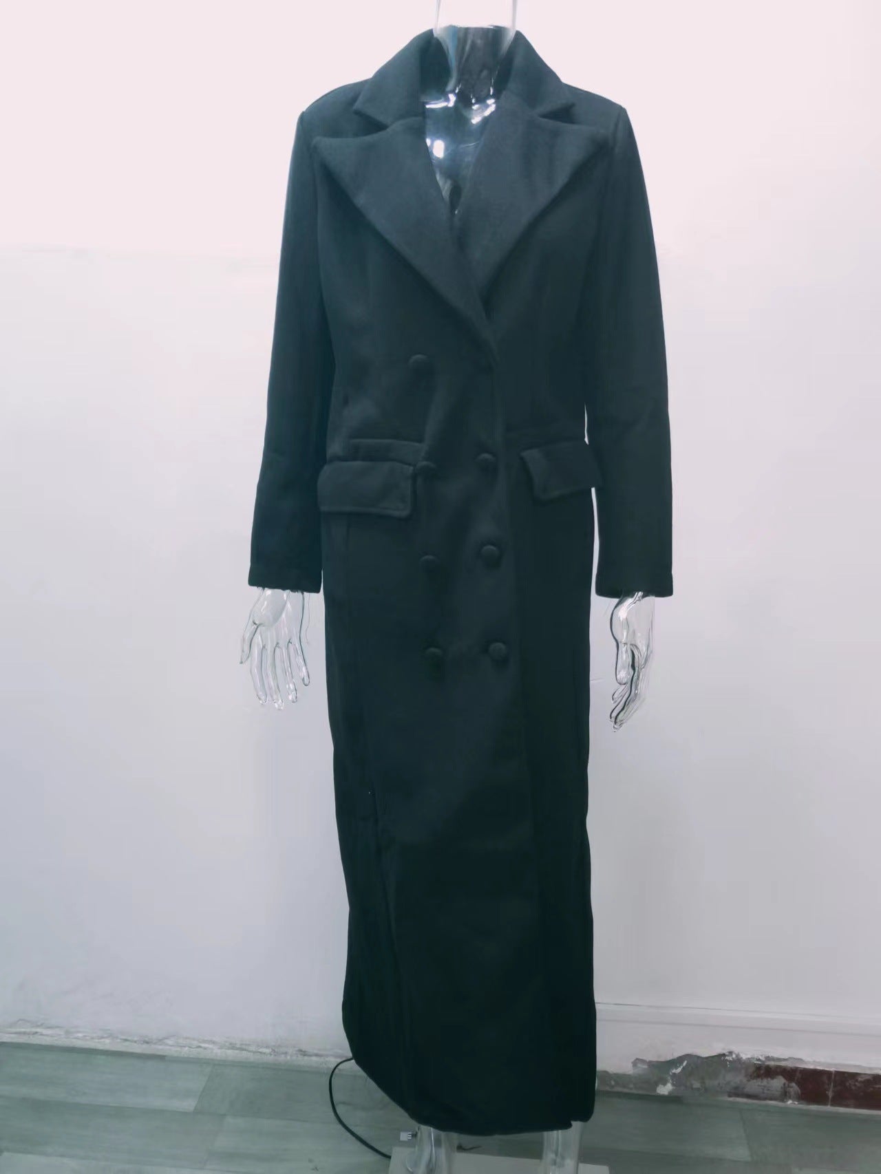 Women Vintage Turndown Collar Long Jacket 19