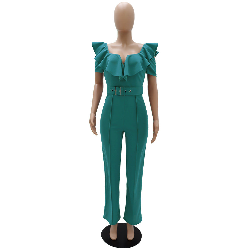 Women Ruffle Off Shoulder Jumpsuit 16