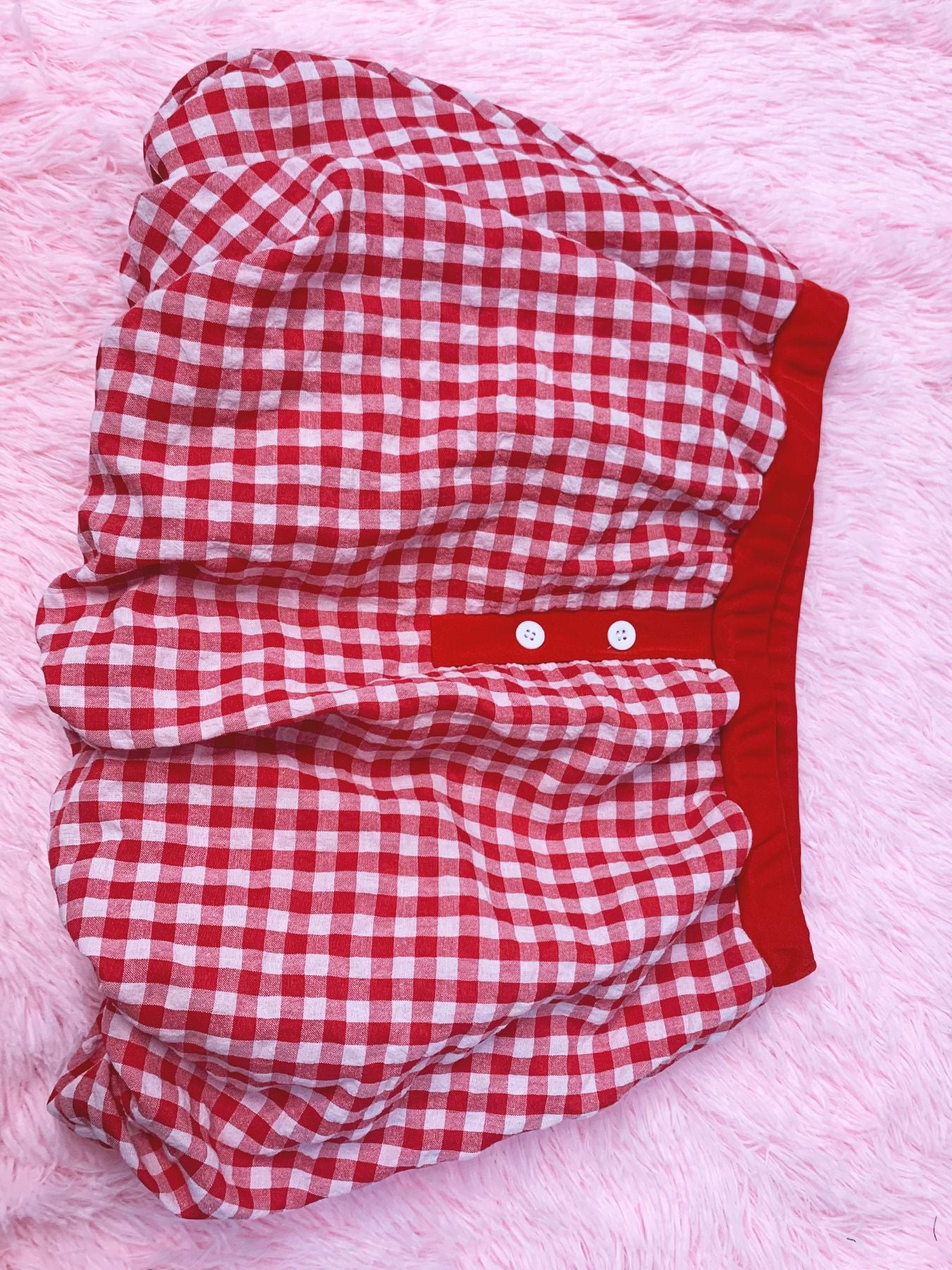 Y2K Puffy Elastic Waist Plaid Bubble Skirt 4