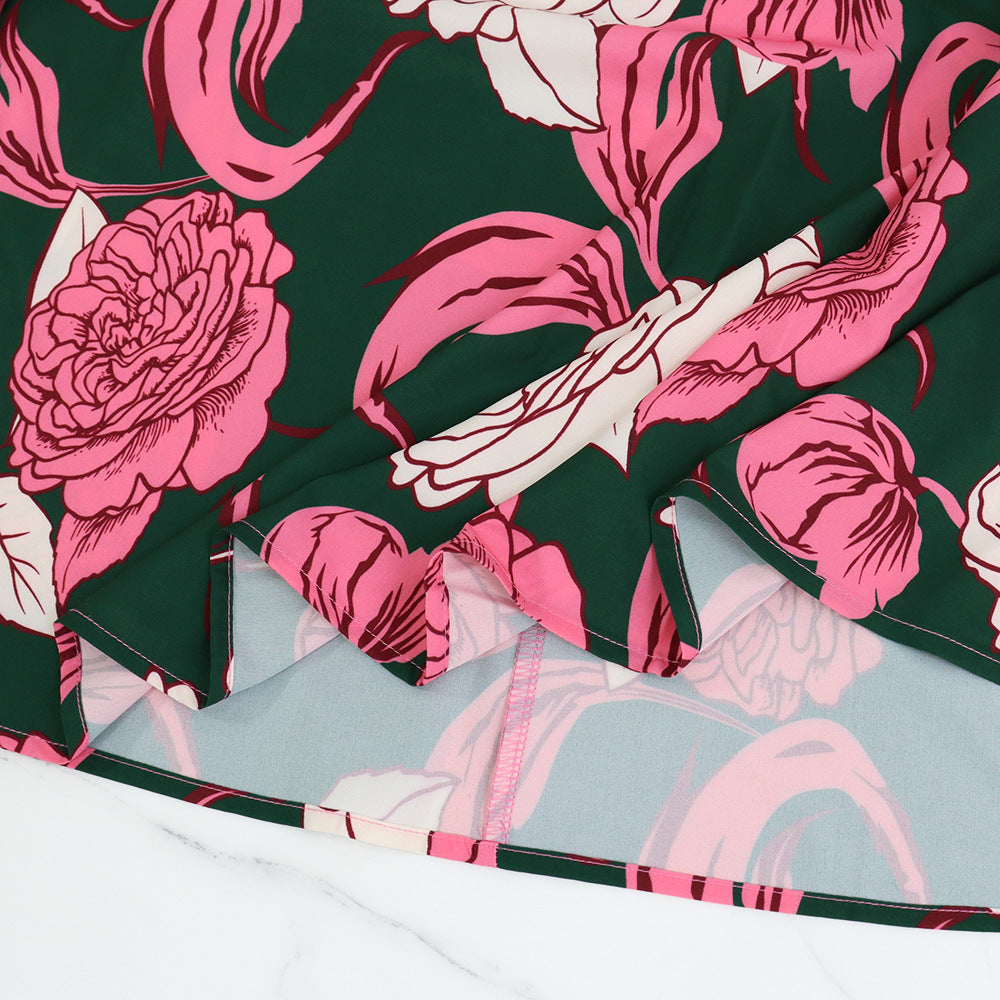 Women's Square Neck Bow Hollow Design Bubble Long Sleeve Chic Long Dress 9