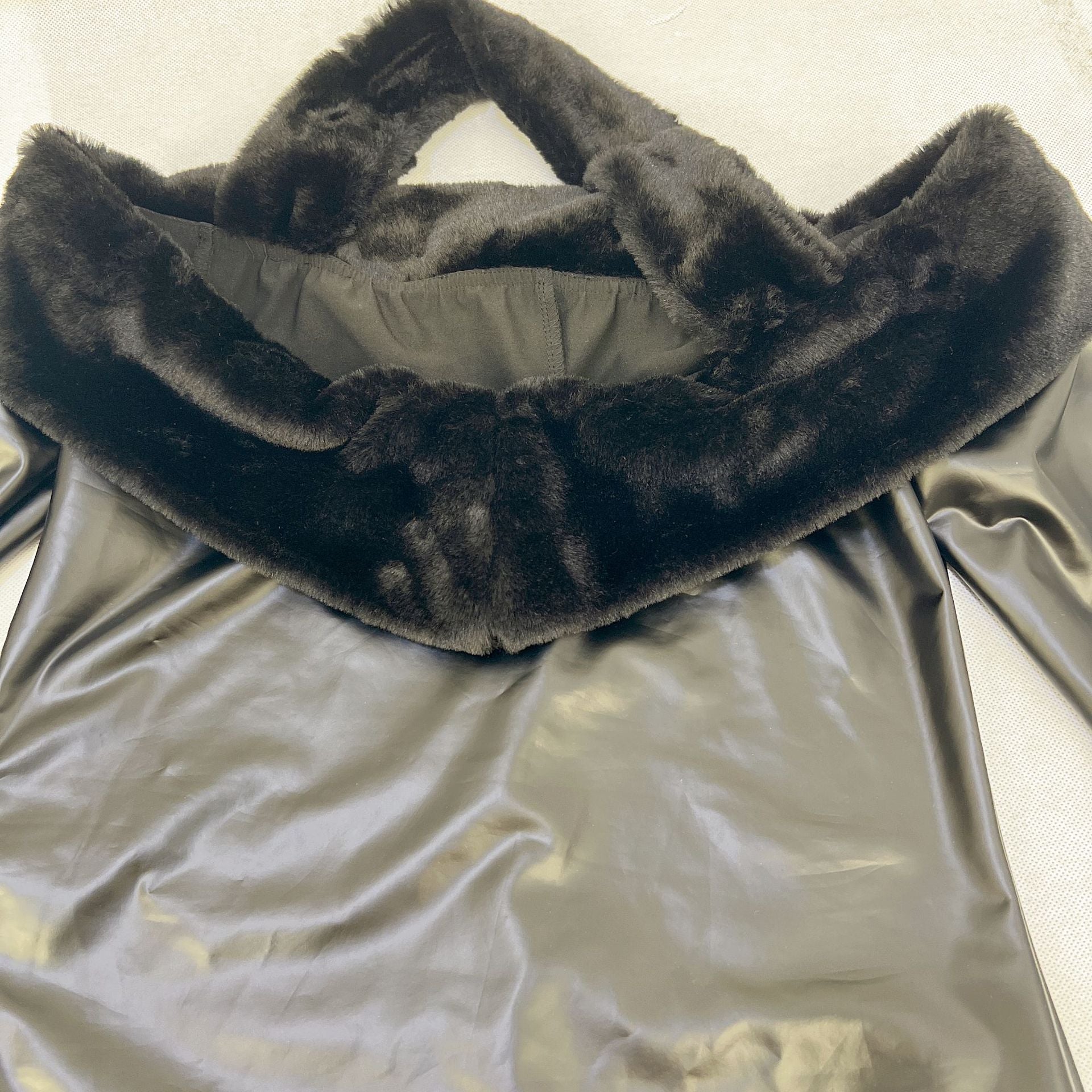 Autumn And Winter Fashionable Women's Clothing Fleece Patchwork Off Shoulder Pu Leather Bodycon Dress 12