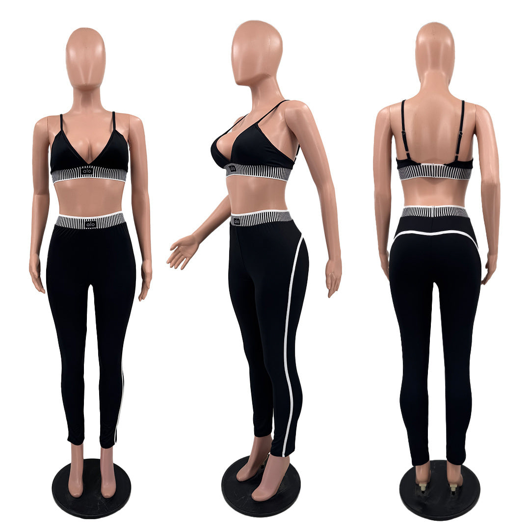 Women Fitness, Running, and Yoga Two-Piece Set (with Bra Pads) 14