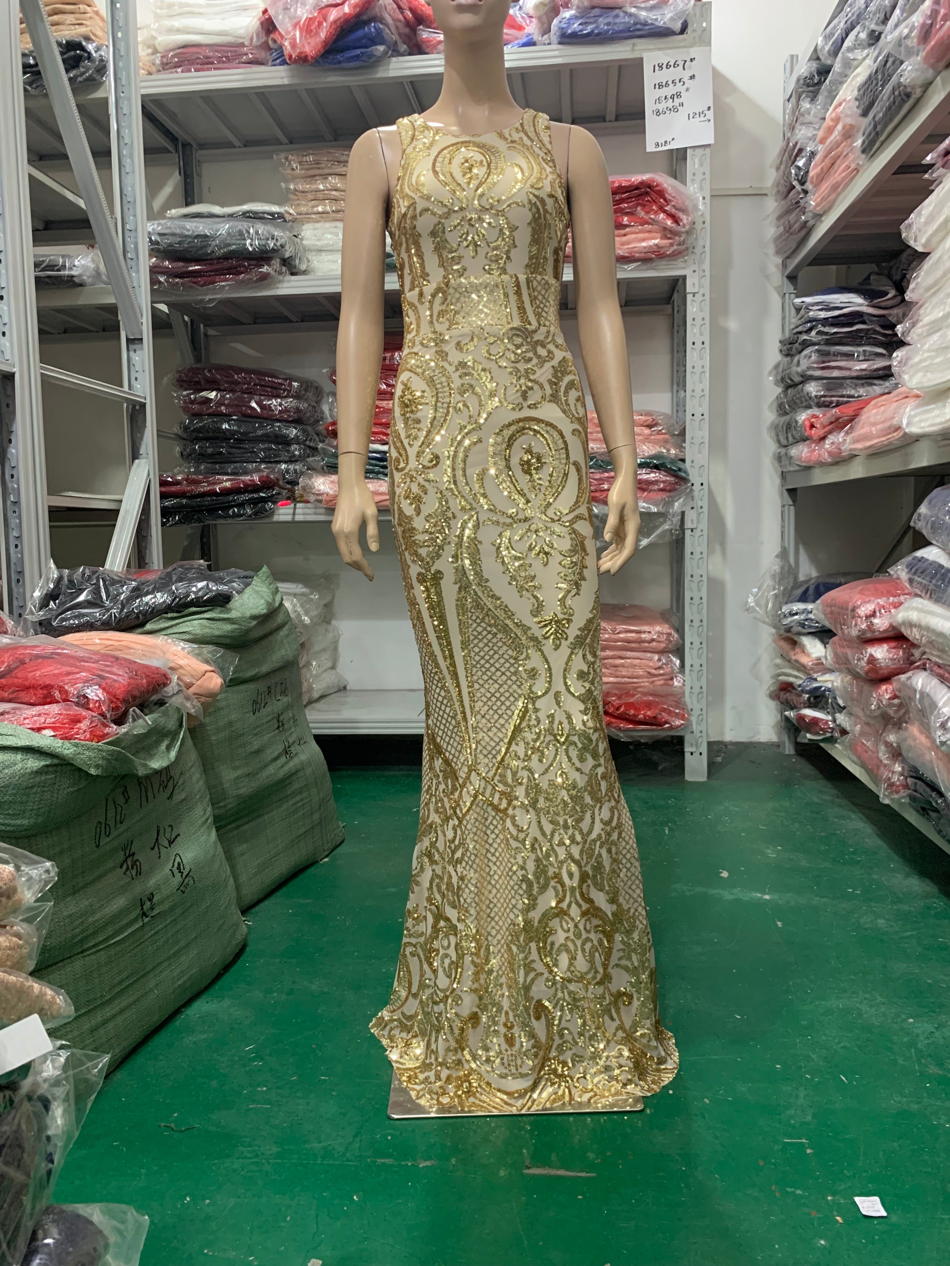 Lace & Sequin Fishtail Wedding Dress Romantic Bridal Evening Gown 17