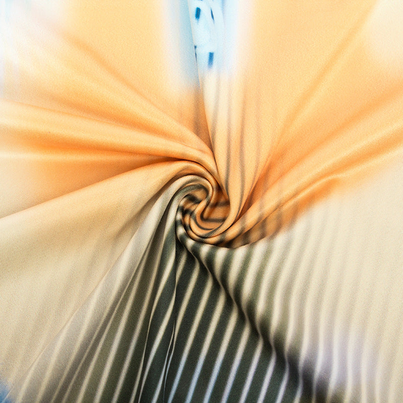 Summer sleeveless halter print straps slim dress 15