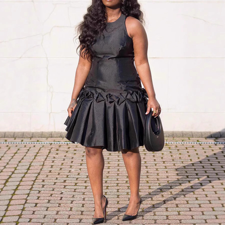 Ruffle-Pleated Sleeveless Casual Dress 3