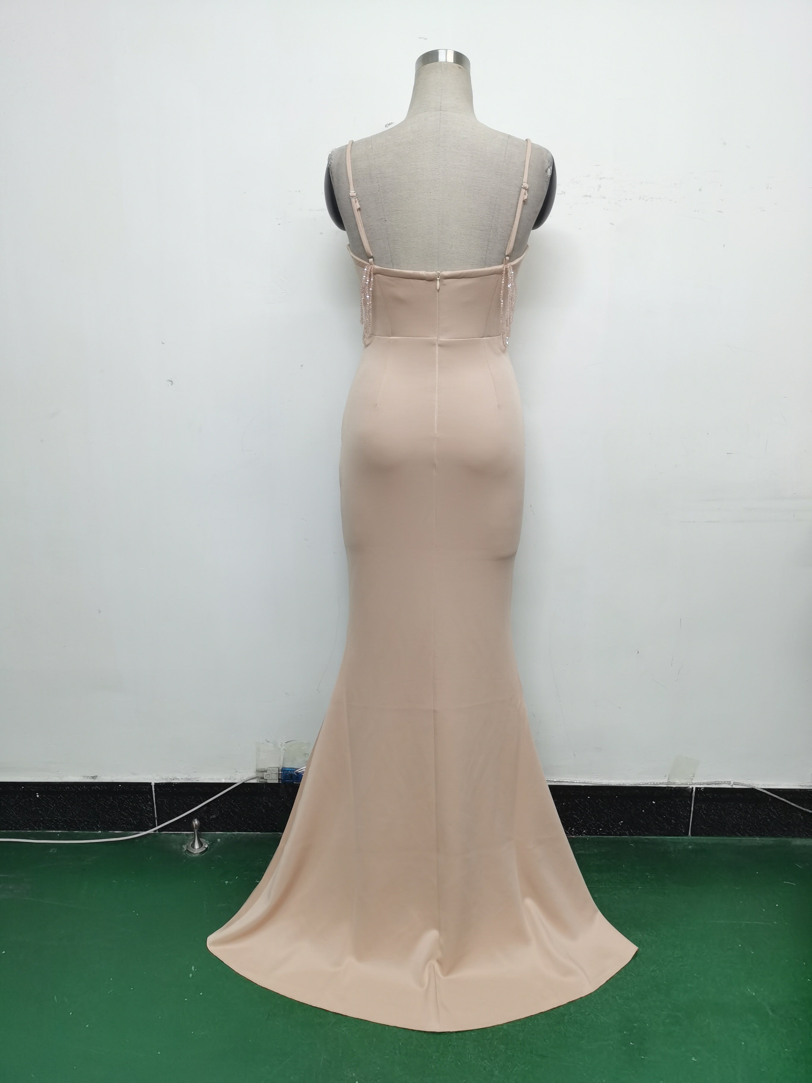 Women Beaded Sexy Suspender Evening Dress 20