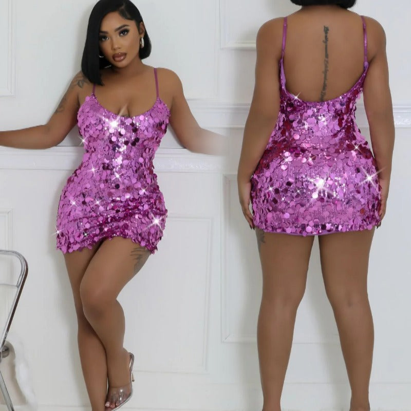 Women's Strap Sexy Low Back Dress 7